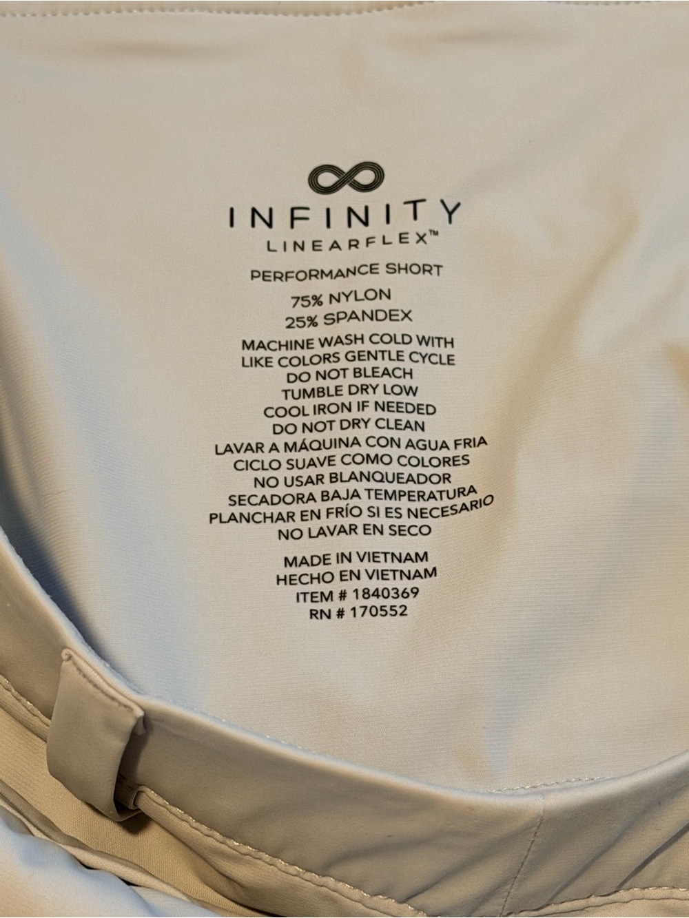 Infinity Linearflex Performance Stretch Moisture Wicking Shorts | Tan, 38 - Picture 7 of 8